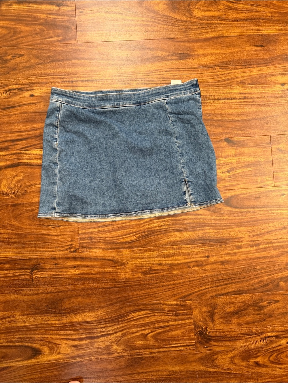 American Eagle Outfitters Blue Denim Mini Skirt - Front Slit, shorts underwear